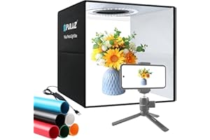 PULUZ 30cm Fotostudio lichtzelt Fotobox Photo Studio Box Fotozelt fotografiere Light Box mit 112 LED dimmbaren Lampenperlen 6 Farben Hintergründe(30cm, Schwarz)