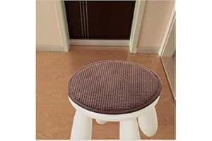 ILiemao Cuscino Rotondo per Sedia, con Fibbia Antiscivolo, Morbido, Cuscino Rotondo per Sgabello per Sgabello/Giardino/Interni/Esterni/Casa(Z6,1PC_Diameter 35CM)