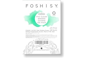 FOSHISY A4 PVC Clear Binding Covers, 200 Micron, Pack of 100