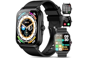 MARSYU 2024 Reloj Inteligente Hombre con Llamada/𝗚𝗹𝘂𝗰𝗼𝘀𝗮, 1.91" Smartwatch con 24/7 Temperatura Corporal, Presión Arterial, Frecuencia Cardíaca, Sueño, SOS Función, IP67 Impermeable Pulsera Actividad