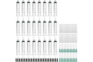 AGEMORE Siringhe da 10 ml, con aghi di riempimento a punta smussata da 18 g 2,5 cm e tappo di stoccaggio tappi (Luer Lock)