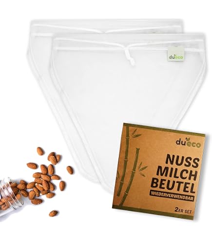 Ecooe Sac à Lait De Noix En Chanvre Naturel 28x30cm - Filtre Réutilisable Lait Végétal
