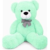 Cute Plush Confused Bear with Bow Tie 80 cm - Special GIFT Turquoise for Lover