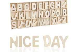 LDERFIV 130 Pièces Lettre en Bois de Majuscules 3cm Lettre Bois Mini Lettres en Bois Lettres de Scrabble Lettre Decorative Alphabet en Bois de A à Z pour DIY L'Artisanat Peindre Décoration Fêtes
