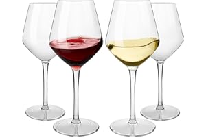 HAHASHOW Incassable Verres à vin 100% Tritan-Plastique Verres à vin 440ml Verres à Boire pour Le Parti Lot de 4