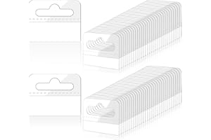 QUILAX 200Pcs Plastic Hanging Tabs, 1.77x1.37"Clear Sticky Hanging Tabs, Adhesive Sticky Tab for Wall,Office Supplies, Store Organization