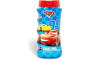 LORENAY Cars Lightning McQueen Kids 2-in-1 Bubble Bath & Shampoo - Gentle, Paraben-Free Bath & Hair Wash with Vitamin E & A, pH Balanced for Sensitive Skin - Lightly Scented, Safe for Children Aged 3+, 475ml