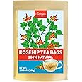 TeeLux Rosehip Tea Bags 100 Count, Vegan, Pure Natural Rosehips, Caffeine Free Herbal Tea, Biodegradable Tea Bags
