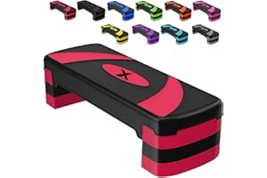 Xn8 Sports Steppers for Exercise Workout Adjustable Height 10cm 15 cm 20cm Sturdy Exercise Step for Gym, Aerobic Steps, Cardio Exercise and Stretching- Exercise Stepper for Home