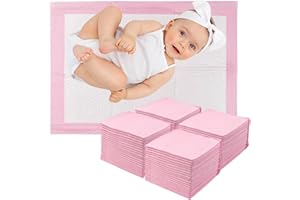 Sudnsadaks 100 Stück Baby Inkontinenzunterlage Wickelunterlage Einweg, 33 × 45 cm Wickelauflage, Baby Changing Mat für Unterwegs, Hygienisch mit Superabsorber, Weich, Wasse, Atmungsaktiv
