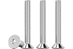 Drenky M5 Bolts, Socket Screws DIN 7991 / ISO 10642 Countersunk Bolts Rustproof Hex Screws 304 Stainless Steel Machine Screws Fully Thread, M5 X 40mm, 25 Pcs