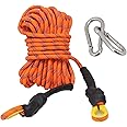Fit Fusion® Kernmantle, Climbing Rope with Hook, 10 MM Static Hiking, Rescue and Parachute, Rappelling Rope, Mountaineering, Tensile Force Upto - 20 KN (10 MTR) (Orange)