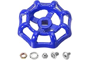 PATIKIL Außenwasserhahn Griff mit quadratischem Stielloch 6x6mm, Griff aus Gusseisen für runde Wasserhähne, Ersatzgriff für Wasserhahn mit Schrauben und Abstandshalter, blau