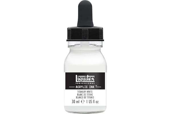 Liquitex Professional Encre Acrylique Flacon Avec Pipette 30 ml Blanc De Titane, Flacon 30ml