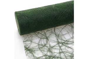 DEKO AS GMBH Sizoweb Tischband - 25 Meter Rolle + 300 Mini-Dekodiamanten (20cm Breite, Dunkelgrün)