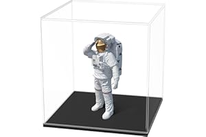 HOPEME Fully Assembled Acrylic Display Case, 6 Inch Clear Acrylic Box for Display Collectible, Countertop Alternative Glass Case for Home Storage and Organizing Toys