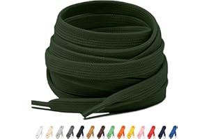 Laceter Lacets Plats Premium 100% Coton - Lacets Chaussures - Lacets de Baskets pour Converse, Nike, Adidas, Vans - Lacets Blancs ou Couleur - Largeur 8 mm