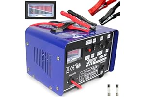 MARPOL IMJ-Global - Carica Batteria per Auto e Moto Portatile per Batterie al Piombo (12V-24V | 30-180 Ah) Caricabatterie Auto Professionale con Funzione di Ricarica Rapida, Interruttore AntiSurriscaldamento