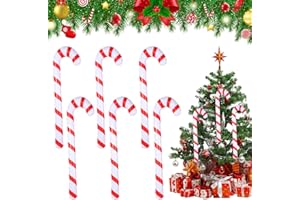 Mineup 6 Piezas Bastones de Caramelo Inflables, Bastón De Caramelo Inflable,Colgantes De Bastón De Caramelo De Navidad, Bastones Caramelo Navidad Gigantes Hinchable para Árbol De Navidad