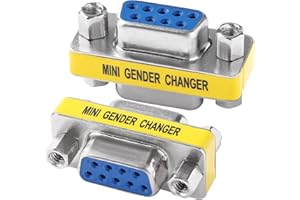 KUOQIY 2 PCS DB9 9 Pin Female to Female Gender Changer, RS232 Serial Port Cable Coupler Adapter, for PC Computer Data Transfer