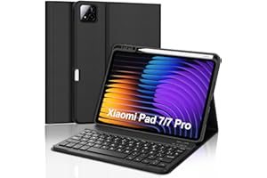 JADEMALL Funda con Teclado para Xiaomi Pad 7/7 Pro 11.2", Teclado Bluetooth Inalámbrico Desmontable Magnético con Funda Protectora Delgada para Tablet Xiaomi Pad 7/7 Pro 2025 11.2 Pulgadas, Negro