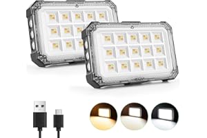 Faretto led Ricaricabile 30W, CLV Faro LED Ricaricabile 4000MAH Lampada da Lavoro led Portatile 4 Modalità di Illuminazione 3 Luminosità Luce Led USB 2600LM Funzione Magnete per Campeggio Cantiere