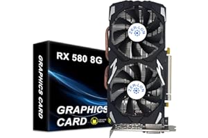 ZER-LON Radeon RX 580 Graphics Card, 2048SP, Real 8GB, GDDR5, 256 Bit, Pc Gaming Video Card, 2XDP, HDMI, PCI Express 3.0 with Freeze Fan Stop for Desktop Computer Gaming Gpu