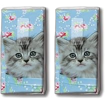 Lot De 20 Mouchoirs Individuels Avec Motifs Animaux Et Papillons Bleus - 2 Paquets De 10 - 4 Couches, Papier Doux