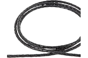 ‎AURORIS Auroris - Lederband geflochten - Durchmesser/Farbe/Länge wählbar - Variante: Ø 4mm / schwarz / 1m