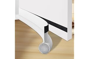 HKDZ Draft Excluder - 39 Inch Draught Excluder, Noise Blocker, Washable, Dust Proof, Removable, Adjustable Door Sweep - White