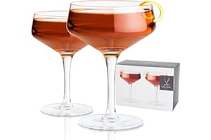 Viski Bicchieri da coupé in Cristallo angolato, Acciaio Inossidabile, Argento