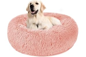 NEPFAIVY Uspokajające legowisko dla psa, kota, puszyste pluszowe legowisko dla szczeniaka, kociaka, okrągłe, przytulne, przeciwlękowe z antypoślizgowym dnem, nadaje się do prania, rozmiar XL, 70 cm
