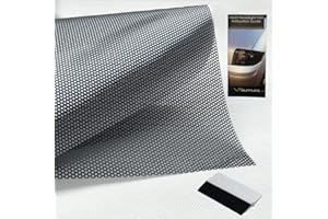 VT SUPPLIES Perforated Mesh Headlight Tint Film Like Fly Eye + Squeegee Tool (40 x 106cm)