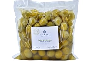 Valmore Olive verdi Siciliane da Aperitivo Nocellara del Belice in salamoia - 500g (Olive verdi in salamoia aperitivo)