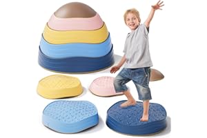 KidBloom Stepping Stones Kids, Balance Sensory Toys for Autism, Garden Outdoor Toys for Toddlers Age 3-5, Includes Waterproof Storage Bag