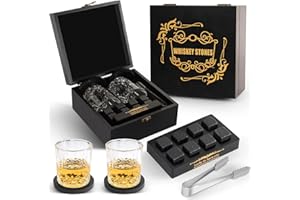 E EASTSTORM Whiskey Geschenke für Männer，Whisky Gläser Set，Whisky Set Gifts for Men，Wiskey Männer Inklusive Whiskey Glas，Whiskey Steine，Weihnachten für Ehemann und Vater