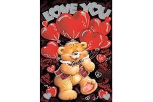 DAERLE Kit de Pintura de Diamantes Oso 5D por Número, Pintura de Diamantes, Completo de Pintura de Diamantes para Adultos, Diamantes Decoración de Pared del Hogar 30x40cm Día de San Valentín