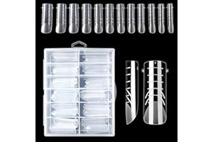 SUNDRERFECT 120 szt. System sztucznych paznokci podwójny kształt paznokci matowy kwadratowy zestaw do manicure ze skalą