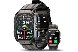AVUMDA Reloj Inteligente Hombre, 1.96" Smartwatch con Llamadas Bluetooth, Smartwatch Pulsómetro/Monitor de Sueño/Podómetro, 100+ Modos Deportivos Impermeable IP68 Pulsera Actividad para Android iOS