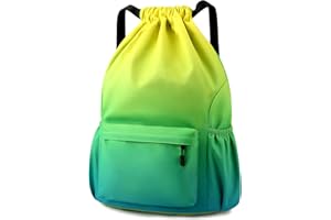 Eucomir Sacca Sportiva Palestra, Sacchetto Sportivo Con Tasche In Rete, Borsa Da Palestra In Nylon Impermeabile Con Coulisse Borsa Da Palestra Con Coulisse Con Cerniera Esterna