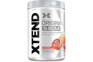 ‎SCIVATION XTEND Original - BCAA-Pulver - Blutorange | Ergänzungsmittel mit verzweigtkettigen Aminosäuren | 7 g BCAA + Elektrolyte für Regeneration & Hydration | 30 Portionen