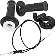 QAZAKY Twist Throttle Accelerator Handle Grip Cable Set for Mini Baja Mb165 Mb200 5.5HP 6.5HP 196cc 200cc Doodlebug Bike 7/8inch 22mm Handlebar Pit Dirt Mini Pocket Bike ATV Quad Scooter Motorcycle