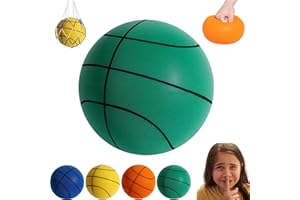 WIWIDANG Quiet Bounce Basketball, Size 6 (28.5") & Size 5 (27.5") & Size 3 (26.5") Silent Dunk Swish Basketball Dribbling Indoor, No Noise Hush Handle Basketball