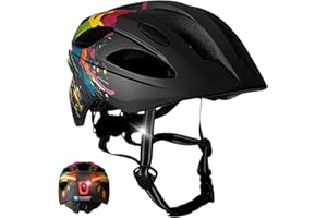 ‎CRAZY SAFETY Crazy Safety Cool Kinder Fahrradhelm | Fahrradhelm für Kinder von 6-12 Jahren für Fahrrad, Skateboard, Mountainbike, Skates, USB wiederaufladbares Rücklicht