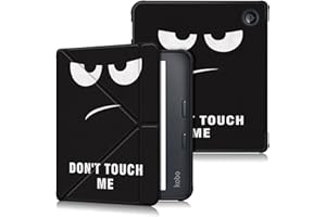 DINGGUAGUA Custodia per E-Book KOBO libra 2 2021/Tolino Vision 6 2021 7 Pollice,Cover in Morbido TPU con Funzione Supporto e Auto Sveglia/Sonno,Don't Touch