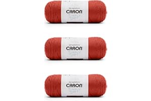Caron Simply Soft Persimmon Yarn - 3 paquetes de 170 g/6 oz - Acrílico - 4 medianos (peinado) - 315 yardas - Tejido/ganchillo
