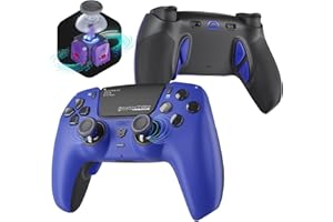 HEXGAMING PHANTOM Pro Controller with 4 Remappable Buttons, 6 Remapping Profiles, 8 Interchangeable Analog Stick, and Adjustable Triggers Compatible with ps5, PC, Mobile - Hall Effect Dream Blue