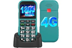 CHAKEYAKE 4G Téléphone Portable Senior Débloqué avec Grandes Touches | Batterie 1800 mAh | Volume Élevé | USB C | Téléphone Portable Personnes âgées avec Bouton SOS| Station de Charge | Radio FM