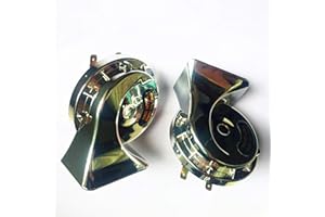 YIYDA Bocina para automóvil Bocina para camión Car Horn 115DB Bocina eléctrica 1 par Bocina universal plateada Bocina impermeable Bocina de tono alto y bajo con soporte para 12V camión car moto etc