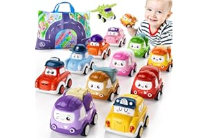 SYHLN Toys for 1 Year Old Boys Gifts,12 Pcs Baby Boy Car Toys Pull Back Cars, Easter Gift for Childrens Toddler Toys Age 1-3 Years,Birthday Gift for Girls